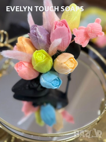 букет лалета за 8 март от сапун като малки шедьоври!, снимка 4 - Козметика за тяло - 53360764