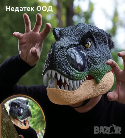 Маска на динозавър, T-REX, звук, светлина, снимка 3 - Други - 47264579
