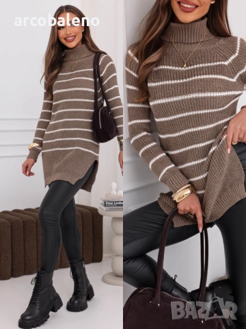 Дамски пуловер на райета Chrystallyn, 6цвята , снимка 3 - Блузи с дълъг ръкав и пуловери - 52253620