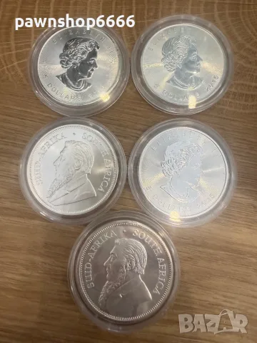 Лот инвестиционни сребърни монети по 1oz 9999 , снимка 6 - Нумизматика и бонистика - 55835045