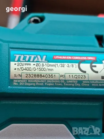 безчетков винтоверт Total 20v li ion 2Ah, снимка 6 - Винтоверти - 50148168