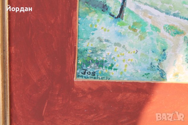 Стар немски акварел, снимка 5 - Колекции - 41447736