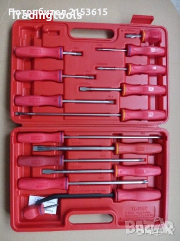 genius 14 броя плоски и кръстати отвертки и 1 рамо made in canada, снимка 2 - Отвертки - 52859611