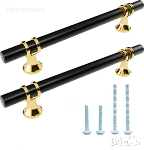 Goldenwarm 10 бройки алуминиеви дръжки за шкафове, 17 см дължина, 12,8 см център от дупка до дупка