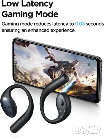 1MORE S51 Слушалки с отворено ухо, ултралек дизайн, сигурно прилягане, Bass More+, IPX5, черни, снимка 8 - Безжични слушалки - 47333663