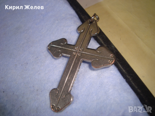 ВИНТИДЖ СРЕБРИСТ НАГРЪДЕН СТАР АРТ КРЪСТ 17581, снимка 5 - Колиета, медальони, синджири - 36331375