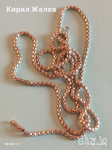 Сребърен синджир с плетка тип ПУКАНКИ много красив стилен дизайн 10775, снимка 3 - Колиета, медальони, синджири - 52844420