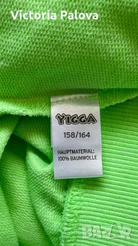 Неоново зелена блуза с висока яка Yigga, размер 158-164, снимка 6 - Суичъри - 55906148
