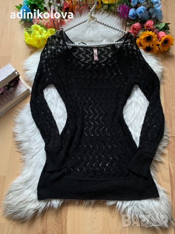 Мрежеста блуза, снимка 1 - Блузи с дълъг ръкав и пуловери - 36132710