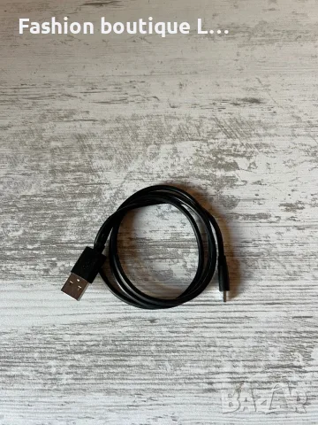 Зарядно тип черен кабел USB-A към USB-C 🖤