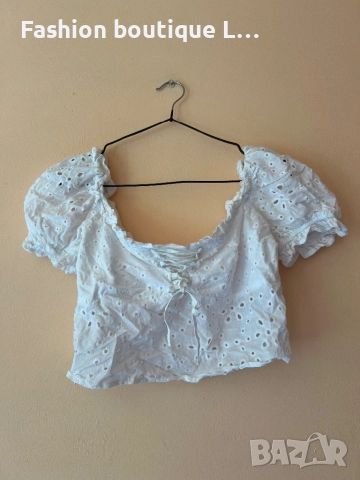 Късо бяло потниче 100% памук М размер на марката Calliope 🤍