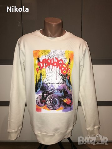 DSQUARED блуза, с щампа, бяла, размер: S 
