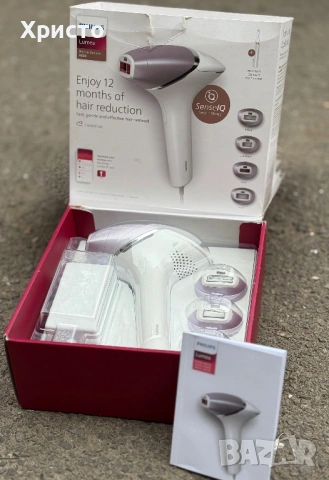 Епилатор IPL Philips Lumea BRI 949/00, 450000 импулса, сензор SmartSkin, 4 приставки, включен тример