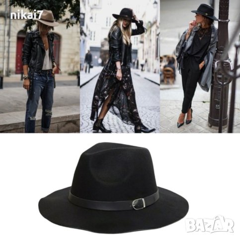 Дамска шапка с периферия и кожено коланче от материя която не се мачка, снимка 4 - Шапки - 42065737