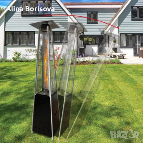 Газов отоплител-чадър 13 kW, 227 см – външен газов отоплител с калъф и защити + маймунка , готов за , снимка 2 - Друга електроника - 53093028