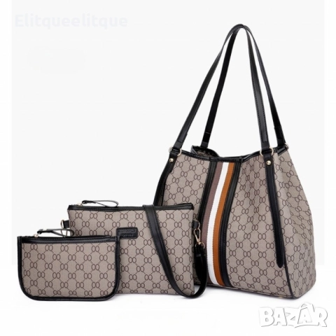 Елегантен комплект дамски чанти 3 в 1, снимка 5 - Чанти - 52218458