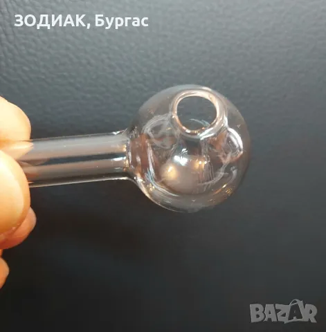 Стъклена Лула / Фифка - 10 см, снимка 2 - Лули - 27495355