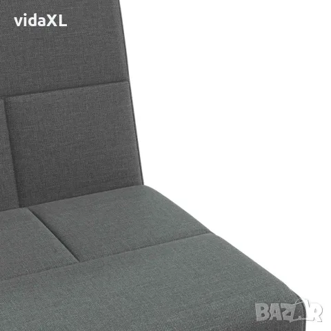 vidaXL Разтегателен диван с поставки за чаши, тъмносив, плат, снимка 10 - Дивани и мека мебел - 56147257