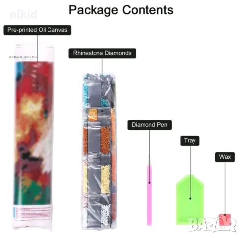 Теменужки цветя 5D гоблен диамантен картина мозайка за направа по схема с камъчета, снимка 3 - Гоблени - 49293930