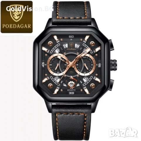 Мъжки часовник – POEDAGAR + ПОДАРЪК, снимка 2 - Мъжки - 53206490