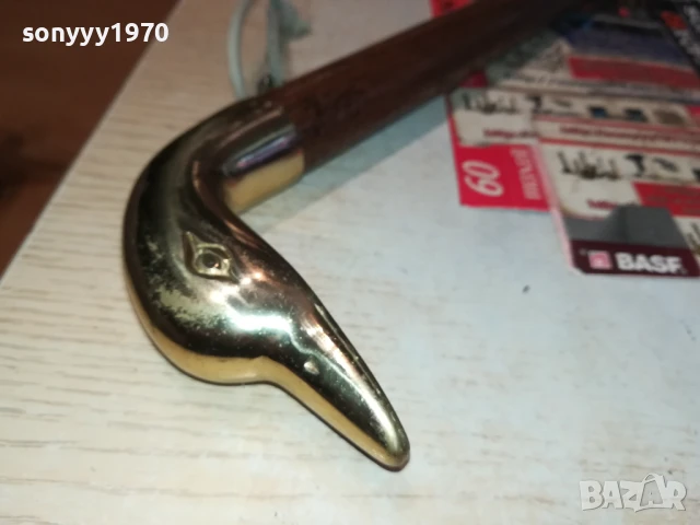 ЛЕБЕД-ОБУВАЛКА-МЕД/МЕСИНГ/ДЪРВО-55СМ МАСИВНА ВНОС SWISS 0208252014LCHERY, снимка 12 - Антикварни и старинни предмети - 51230251