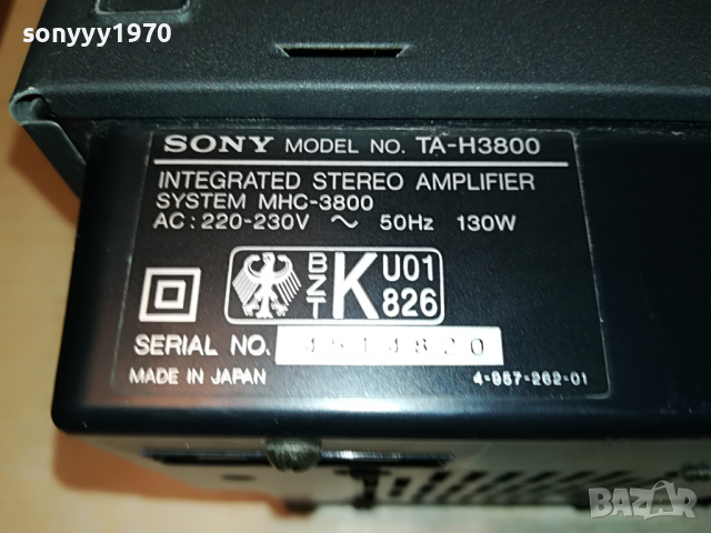 SONY TA-H3800 AMPLIFIER-MADE IN JAPAN 0804222059, снимка 8 - Ресийвъри, усилватели, смесителни пултове - 36392212