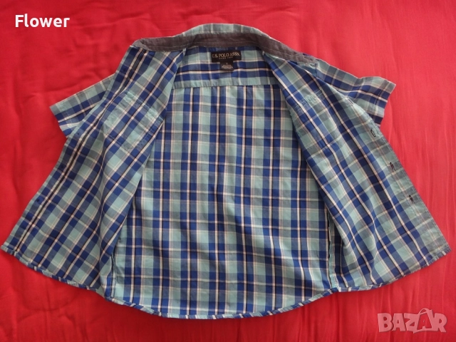 Нова детска карирана риза за момче U.S. POLO ASSN. размер 7г, 116-122см, снимка 6 - Детски ризи - 52955027