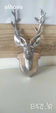 Метална глава на елен за стена, снимка 3 - Антикварни и старинни предмети - 42364768