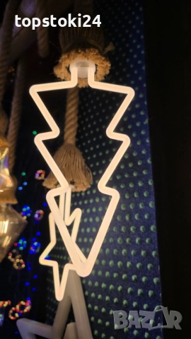 Коледна декоративна LED крушка – топла светлина, две форми: Звезда или Елха, снимка 10 - Други стоки за дома - 52641945