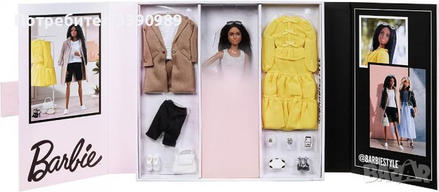 Оригинална колекционерска кукла Барби @Barbiestyle тъмнокожа Mattel, снимка 10 - Кукли - 38965136