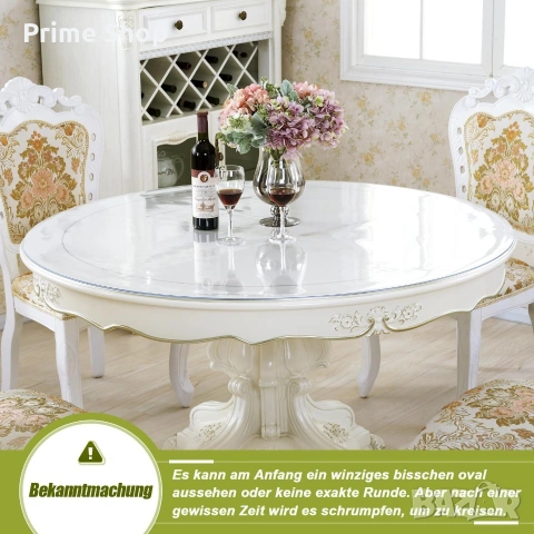 Прозрачен кръгъл протектор за маса OstepDecor, 140 см, 2 мм, снимка 5 - Други - 53748786