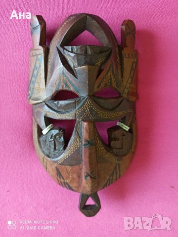 африканска дървена маска , снимка 3 - Статуетки - 41408393