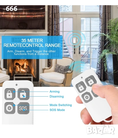 Аларма с 2 дистанционни управления, снимка 5 - Друга електроника - 53570575