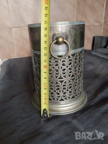 посребрена метална поставка за бутилка арт деко, снимка 2 - Други ценни предмети - 35944422