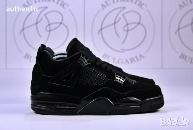 Nike Air Jordan Retro 4 Black Cat Мъжки Дамски Маратонки, снимка 2 - Маратонки - 56207619
