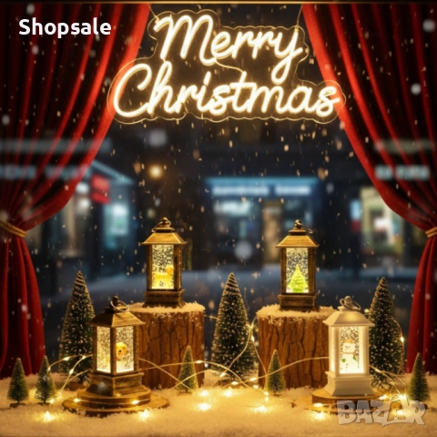 LED Коледен фенер с падащ сняг , снимка 5 - Декорация за дома - 52283625