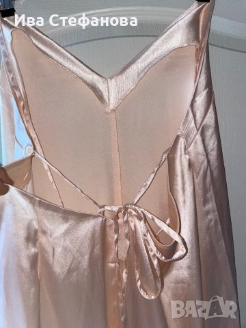 Нов ASOS 42 номер прасковен праскова бежово розов сатенен широк елегантен парти коктейлен гащеризон , снимка 5 - Гащеризони - 41704542