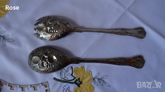 Прибори за салата с богат релеф , снимка 2 - Прибори за хранене, готвене и сервиране - 51854480