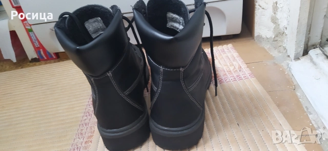 Боти/ кубинки в бежов и черен  цвят, велур, 39 номер., чисто нови, снимка 8 - Дамски боти - 53141434