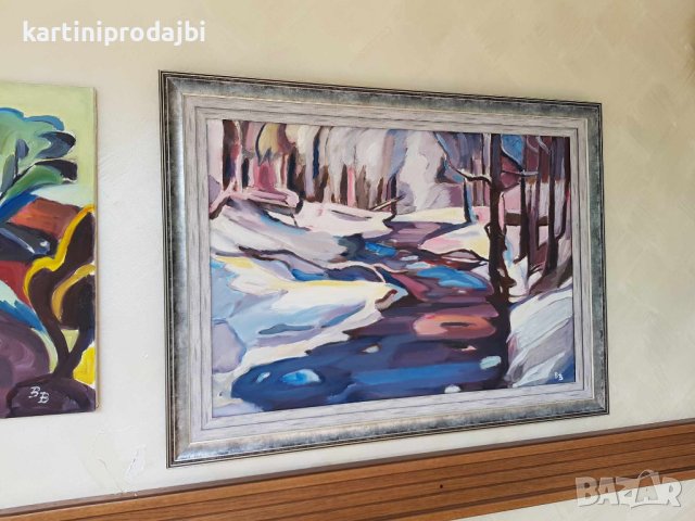Маслена картина " Снежно ", снимка 13 - Картини - 42224733