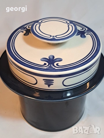 немски керамичен съд с похлупак Rosenthal Siena blue цвят кобалт 33/4, снимка 2 - Сервизи - 53409670