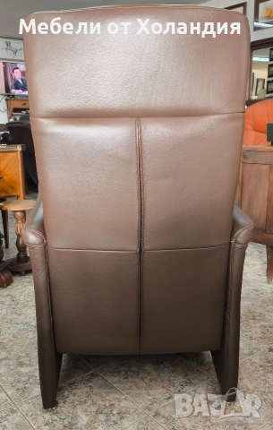 Голямо релакс кресло с естествена кожа, снимка 3 - Дивани и мека мебел - 53381909