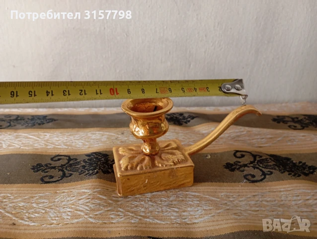 Винтидж носим свещник с кибритник, снимка 3 - Други ценни предмети - 51392844