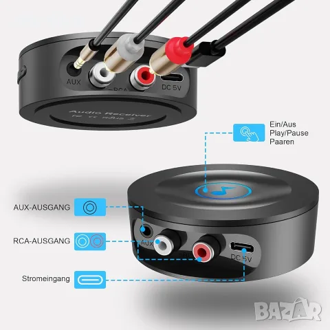 Нов Bluetooth 5.2 Hi-Fi приемник за стерео система, снимка 5 - Друга електроника - 55752458