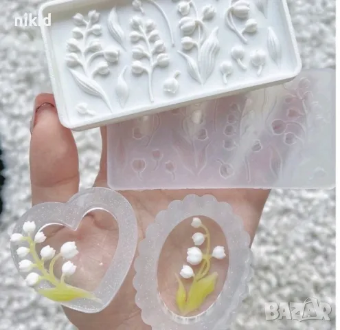 Мини  Момина сълза цвете силиконов молд форма фондан смола шоколад