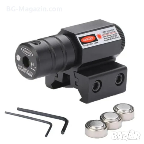 Компактен червен лазерен прицел мерник лазер за въздушен пистолет еърсофт глок макаров оръжие пушка, снимка 7 - Оборудване и аксесоари за оръжия - 51051891