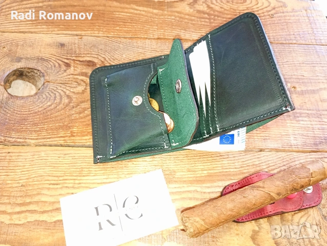 Ръчно изработен мъжки кожен портфейл , снимка 4 - Портфейли, портмонета - 52050088