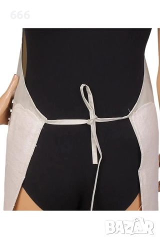 Гумирана престилка за готвене в бежово-сив цвят, снимка 2 - Други стоки за дома - 52617407