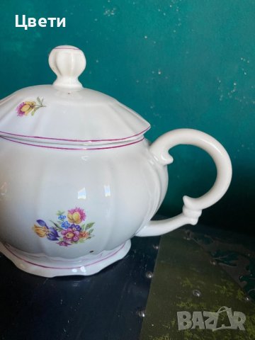 Порцеланов чайник с Ириси , снимка 9 - Антикварни и старинни предмети - 41815710