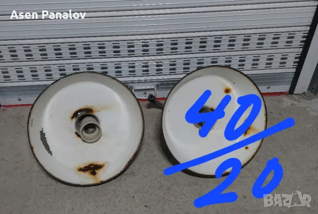 Емайлирани  лампи 2 бр, снимка 3 - Антикварни и старинни предмети - 50427068